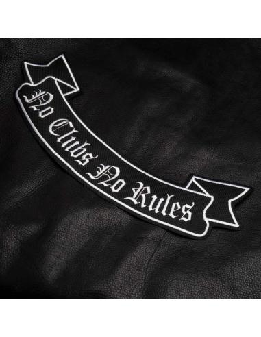 PATCH DE LONA BORDADO NO CLUBS NO RULES 34 X 14 CM.