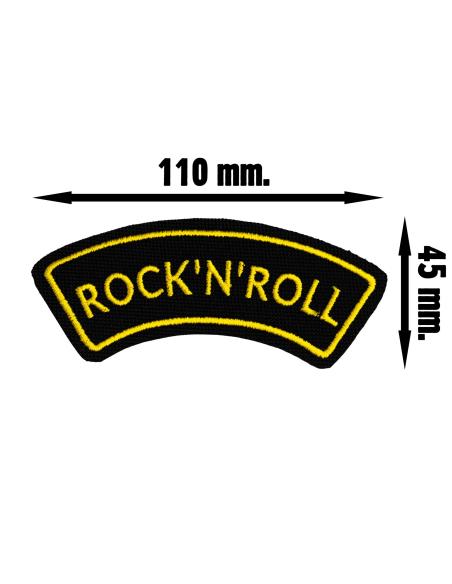 ADESIVO BORDADO ROCK N ROLL 11 X 4,5 CM. TERMOADESIVO