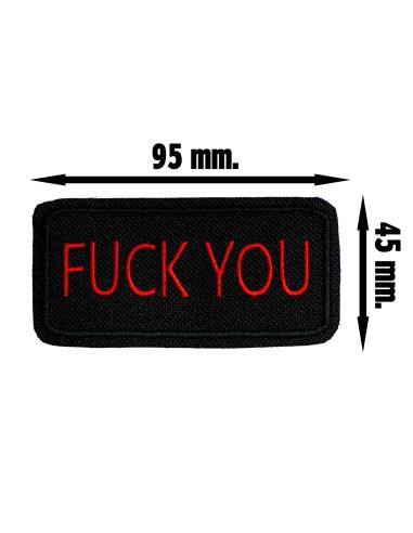THERMOADHESIVE PATCH FUCK YOU 95 X 45 MM. EMBROIDERED IN RED