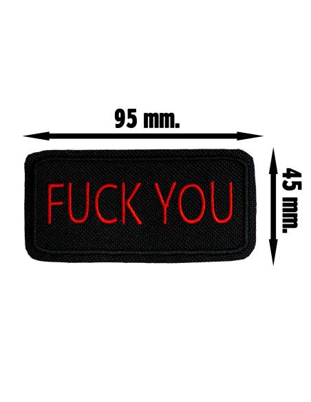 ADESIVO TERMOCOLANTE "FUCK YOU" 95 X 45 MM. BORDADO A VERMELHO