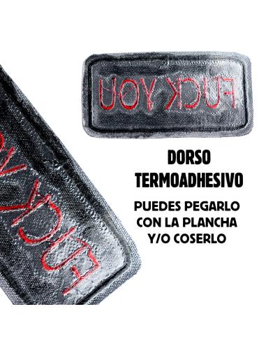 ADESIVO TERMOCOLANTE "FUCK YOU" 95 X 45 MM. BORDADO A VERMELHO