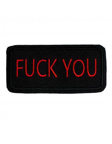 THERMOADHESIVE PATCH FUCK YOU 95 X 45 MM. EMBROIDERED IN RED
