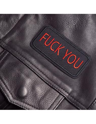 THERMOADHESIVE PATCH FUCK YOU 95 X 45 MM. EMBROIDERED IN RED