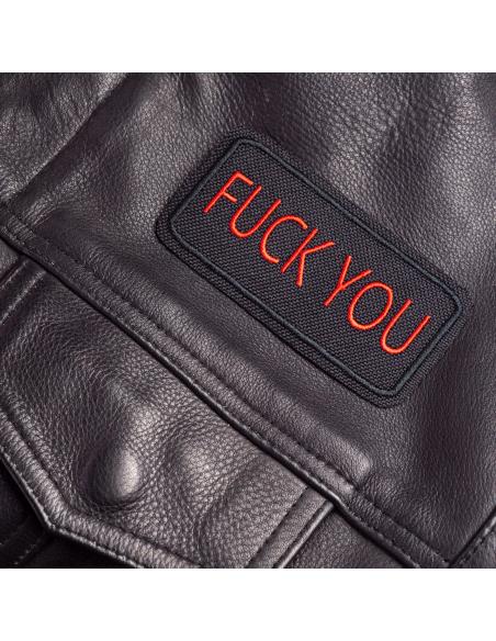 ADESIVO TERMOCOLANTE "FUCK YOU" 95 X 45 MM. BORDADO A VERMELHO