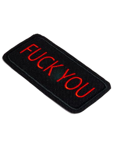 THERMOADHESIVE PATCH FUCK YOU 95 X 45 MM. EMBROIDERED IN RED