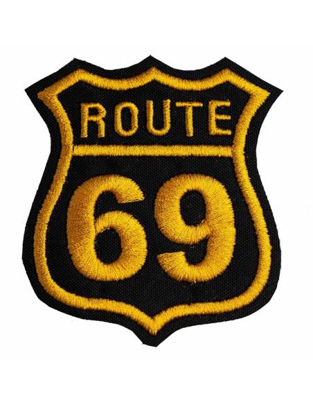 Comprar Parche Route 69 Bordado Con Hilo Dorado De 7X8 Cm. a precio de oferta