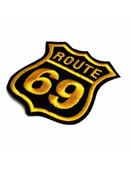 Comprar Parche Route 69 Bordado Con Hilo Dorado De 7X8 Cm. a precio de oferta