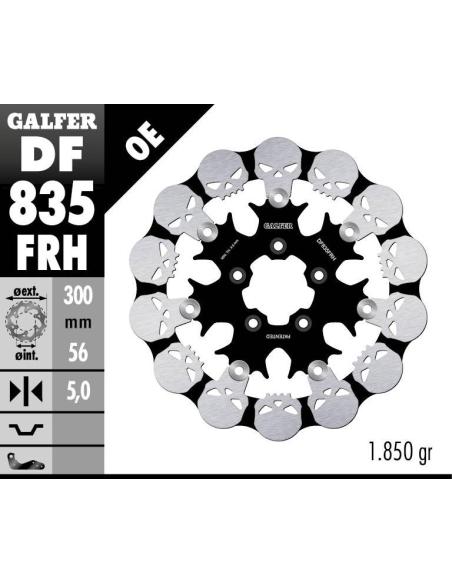 DISQUE DE FREIN AVANT FLOTTANT SKULL GALFER POUR DIFFÉRENTES HARLEYS DF835FRH