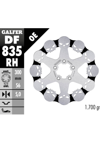 DISQUE DE FREIN AVANT FLOTTANT SKULL GALFER POUR DIFFÉRENTES HARLEYS