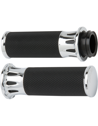 Comprar Puños Cromados Arlen Ness Fusion Billet Deep Cut Para Harley Davidson a precio de oferta