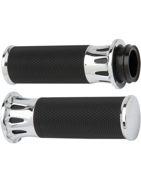 Comprar Puños Cromados Arlen Ness Fusion Billet Deep Cut Para Harley Davidson a precio de oferta