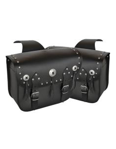 ALFORJES CLÁSSICOS DE RIFLE DE COURO COM PREGOS