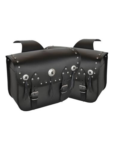 ALFORJES CLÁSSICOS DE RIFLE DE COURO COM PREGOS