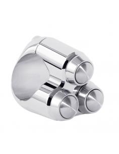 ABRAZADERA DE TRES PULSADORES CROMO MANILLAR 25MM (1")