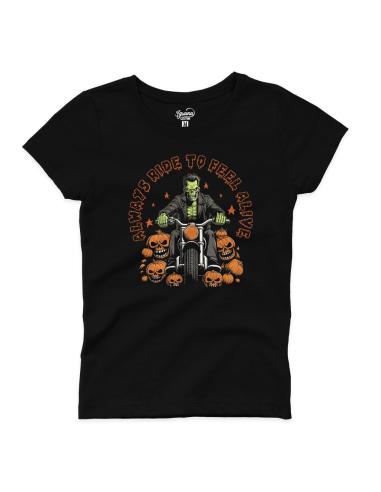 T-SHIRT FEMININA FRANKESTEIN ALWAYS RIDE TO FEEL ALIVE BY ICC