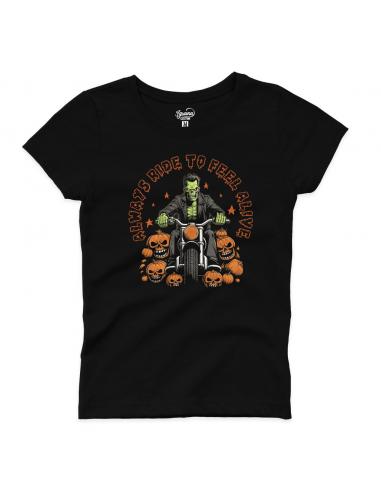 T-SHIRT FEMME FRANKESTEIN ALWAYS RIDE TO FEEL ALIVE BY ICC