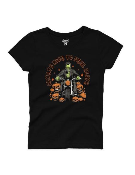 T-SHIRT FEMININA FRANKESTEIN ALWAYS RIDE TO FEEL ALIVE BY ICC