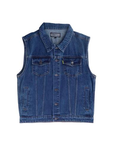 GILET EN JEAN BLEU FONCÉ MCS