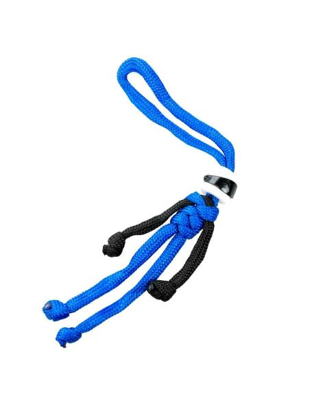 BIKER BUDDY BLUE PARACHUTE ROPE KEYCHAIN WITH WHITE HELMET