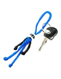 BIKER BUDDY PORTE-CLÉS CORDE DE PARACHUTE BLEUE AVEC CASQUE BLANC 2