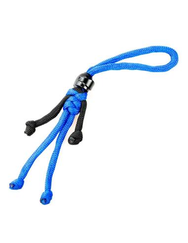 BIKER BUDDY BLUE PARACHUTE ROPE KEYCHAIN WITH BLACK HELMET