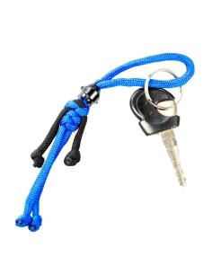 Biker Buddy Blue Parachute Rope Keychain With Black Helmet 2