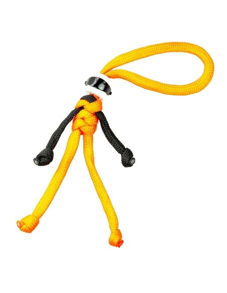 ORANGE BIKER BUDDY PARACHUTE ROPE KEY CHAIN WITH WHITE HELMET