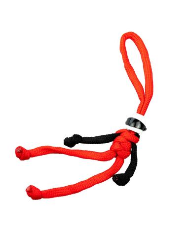 BIKER BUDDY PORTE-CLÉS CORDE DE PARACHUTE ROUGE AVEC CASQUE BLANC