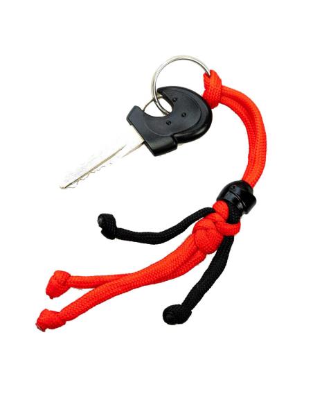 Comprar Llavero Biker Buddy De Cuerda Roja De Paracaidas Con Casco Negro a precio de oferta
