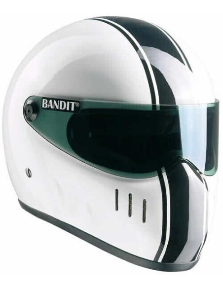 Comprar Casco Bandit Xxr Blanco Brillo Con Franja Negra a precio de oferta