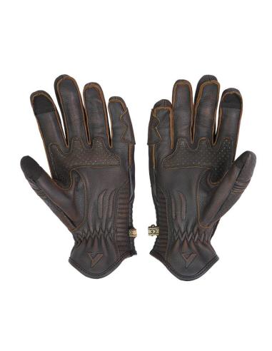 GANTS D'ÉTÉ EN CUIR PERFORÉ MARRON FONCÉ AMSTERDAM BY CITY