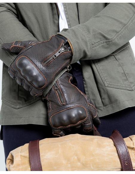 Comprar Guantes Amsterdam De Verano De Piel Perforada Marrón Oscuro De By City a precio de oferta