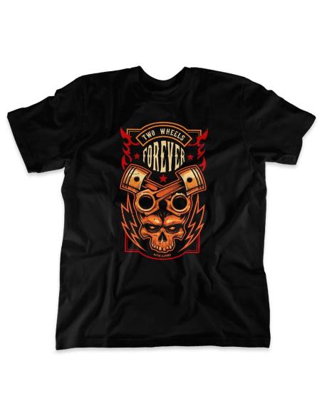 Acquista la Maglietta Two Wheels Forever di Motorclothing a un prezzo speciale
