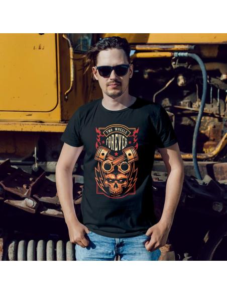 Acquista la Maglietta Two Wheels Forever di Motorclothing a un prezzo speciale