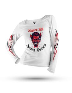 Comprar Camiseta Road To Hell Femenina Blanca a precio de oferta