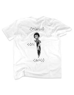 Acquista la T-shirt Cuchillo Con Casco Bianca di Veneno a prezzo scontato