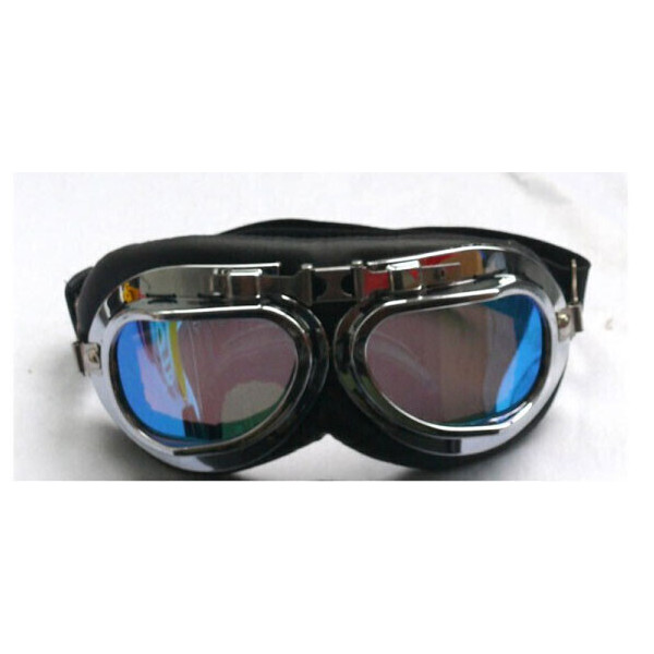 CHROMED RED BARON GOGGLES MIRROR LENS