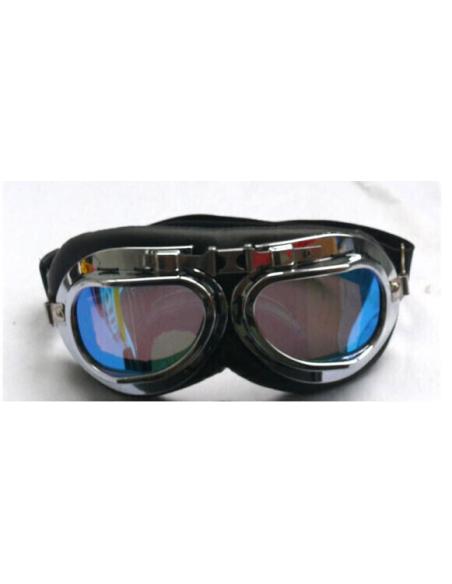 CHROMED RED BARON GOGGLES MIRROR LENS