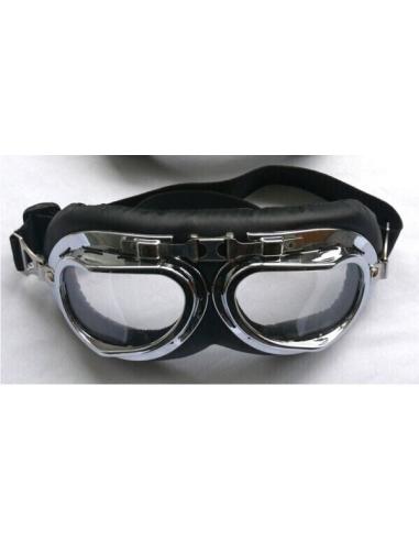 ÓCULOS DE AVIADOR DECORATIVO CROMADO COM LENTE TRANSPARENTE