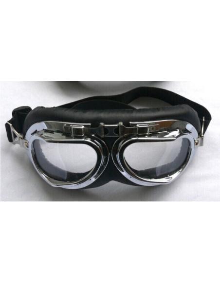 ÓCULOS DE AVIADOR DECORATIVO CROMADO COM LENTE TRANSPARENTE