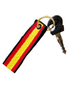 PORTE-CLÉS BRODÉ EN TOILE NOIRE AVEC LE DRAPEAU DE L'ESPAGNE : UNE TOUCHE D'ÉLÉGANCE ET DE PATRIOTISME 2