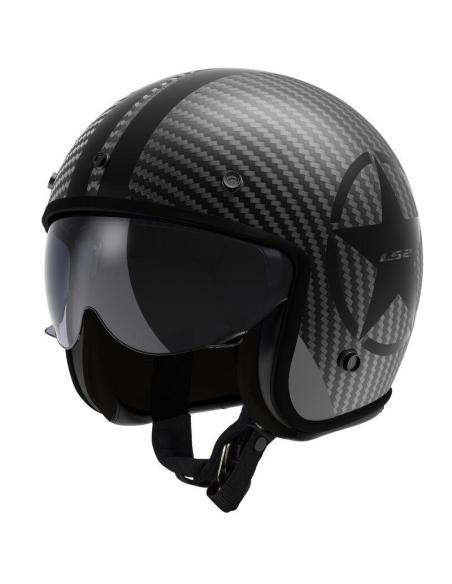 Acquista Casco Jet Ls2 Of601 Bob Ii Carbonio Star 22.06 Con Visiera Interna a prezzo scontato