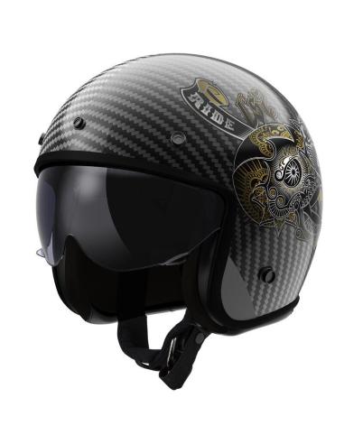 JET LS2 OF601 BOB II CARBON CUSTOM HELMET 22.06 WITH INTERIOR SCREEN