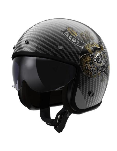 CAPACETE JET LS2 OF601 BOB II CARBON CUSTOM 22.06 COM TELA INTERIOR