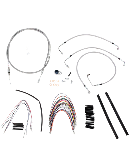 Comprar Kit De Cables Burly Touring 08-13 Cuelgamonos Manillares De 14" - Acero Inoxidable Trenzado a precio de oferta