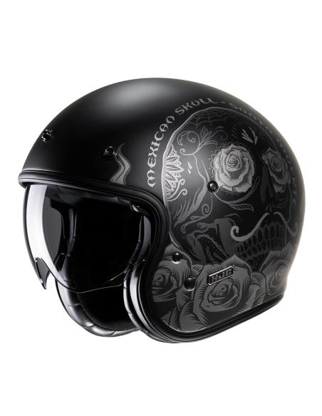 HJC BLACK V31 DESTO: RETRO JET HELMET WITH MODERN TECHNOLOGY AND VINTAGE STYLE