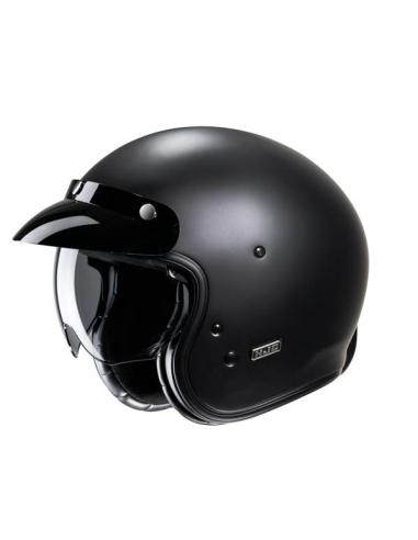 HJC V31 PRETO MATE: CAPACETE JET RETRÔ COM TECNOLOGIA MODERNA E ESTILO VINTAGE