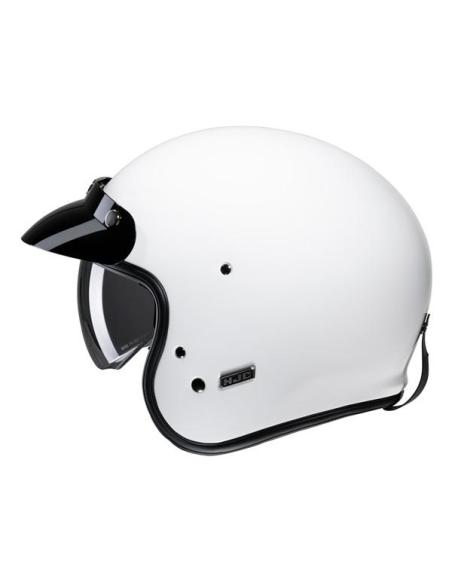 HJC V31 BRANCO BRILHANTE: CAPACETE JET RETRÔ COM TECNOLOGIA MODERNA E ESTILO VINTAGE