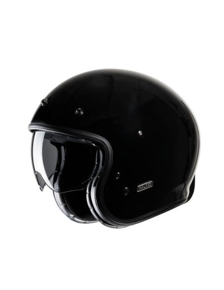 HJC V31 PRETO BRILHANTE: CAPACETE JET RETRÔ COM TECNOLOGIA MODERNA E ESTILO VINTAGE