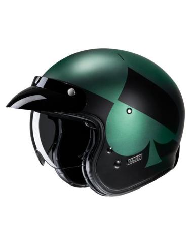 Comprar Hjc V31 Kuz Mc4Sf Verde: Casco Jet Retro Con Tecnología Moderna Y Estilo Vintage a precio de oferta